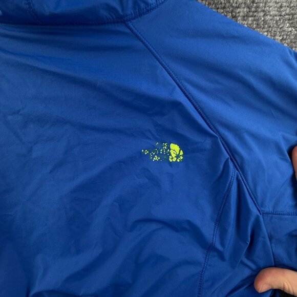 North Face Sanctuary Royal Blue Yellow Trim Full Zip Hooded Women Medium Jacket - Picture 9 of 16